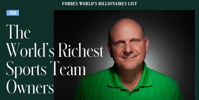 福布斯最新排名！鲍尔默527亿蝉联最富球队老板，NBA共有7人上榜(1)