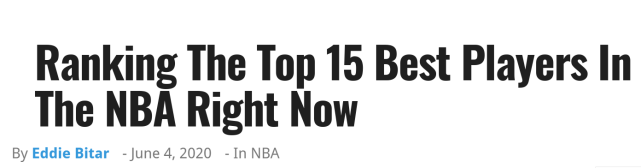 美媒排现役15大NBA球星！詹姆斯力压杜兰特登顶，字母哥位居第五(3)