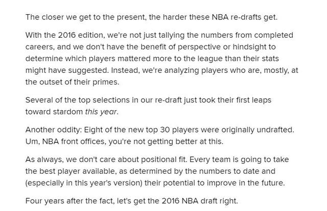nba2016选秀从牌 美媒重排16年NBA选秀顺位(2)