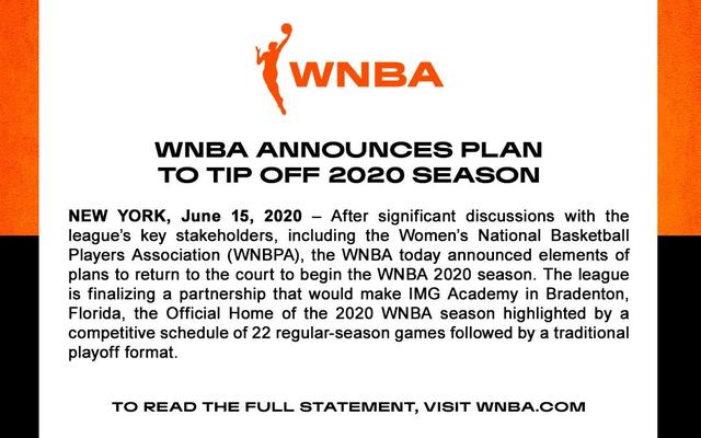wnba联赛 预计7月下旬开赛(1)