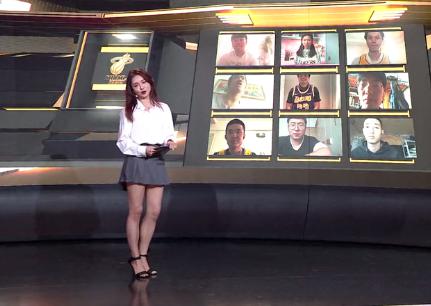 NBA主持人美娜总决赛上大秀美腿好身材，让球迷直呼：娜姐的裙子好漂亮