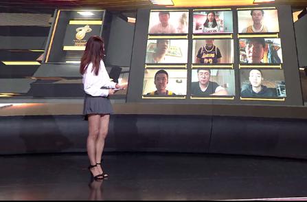 NBA主持人美娜总决赛上大秀美腿好身材，让球迷直呼：娜姐的裙子好漂亮(2)