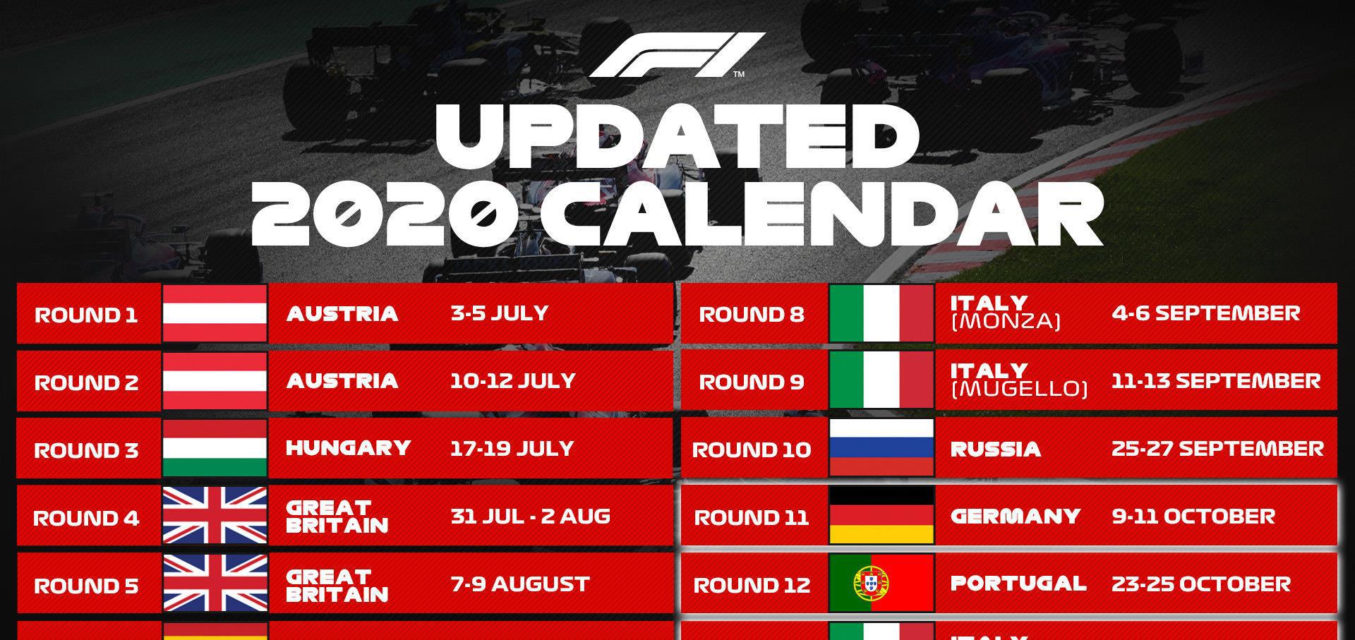 F1赛历再更新，欧洲连赛13场，意大利独占3场，美洲比赛全部取消(2)