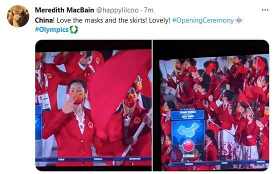 中国奥运代表团亮相，外国网友也点赞：“喜欢他们的口罩和裙子，可爱！”(13)