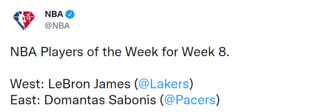 NBA公布周最佳！詹姆斯第65次当选刷新纪录，小萨力压杜兰特上榜(2)