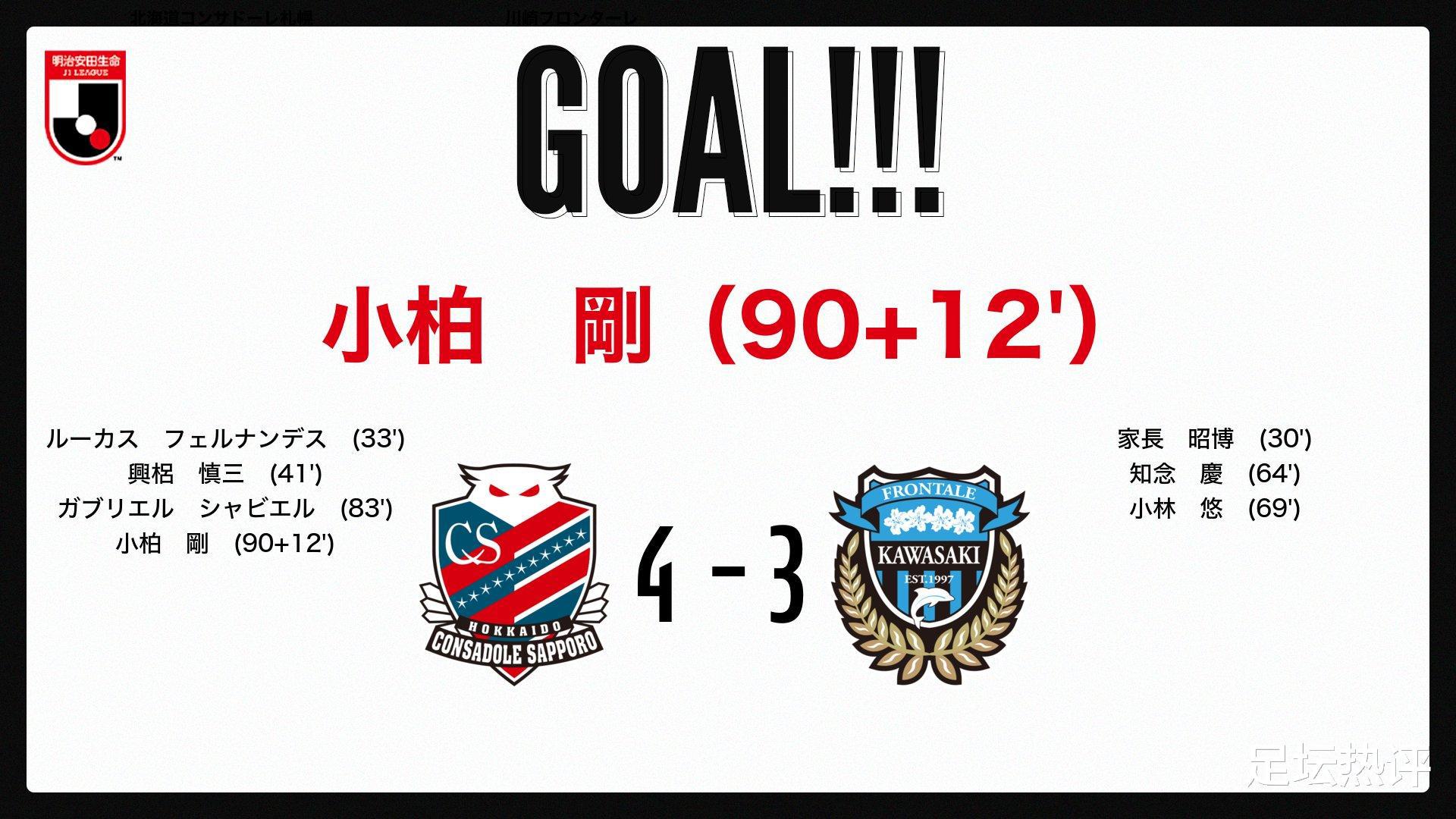 日职联疯狂4-3！川崎80分钟后连丢2球，102分钟惨遭绝杀！