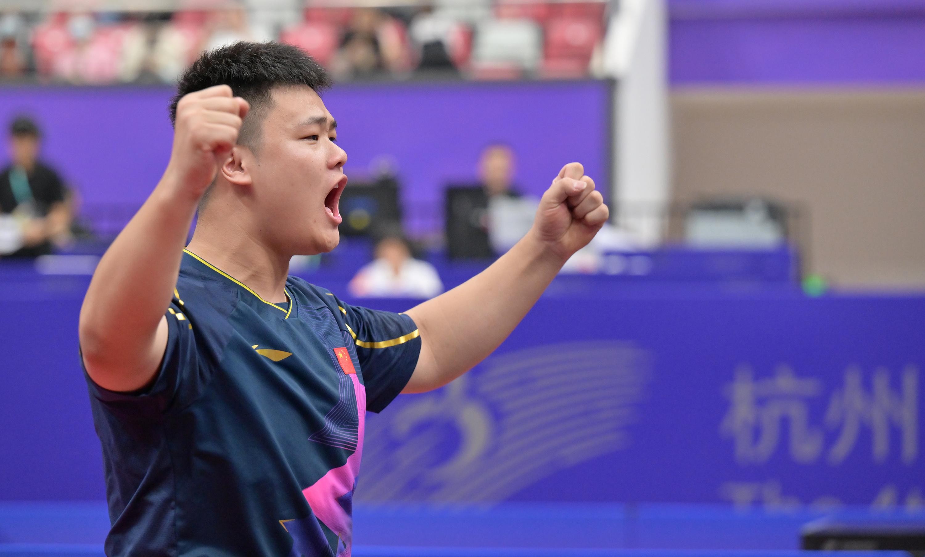 乒乓球——男子单打5级：中国选手刘府夺冠