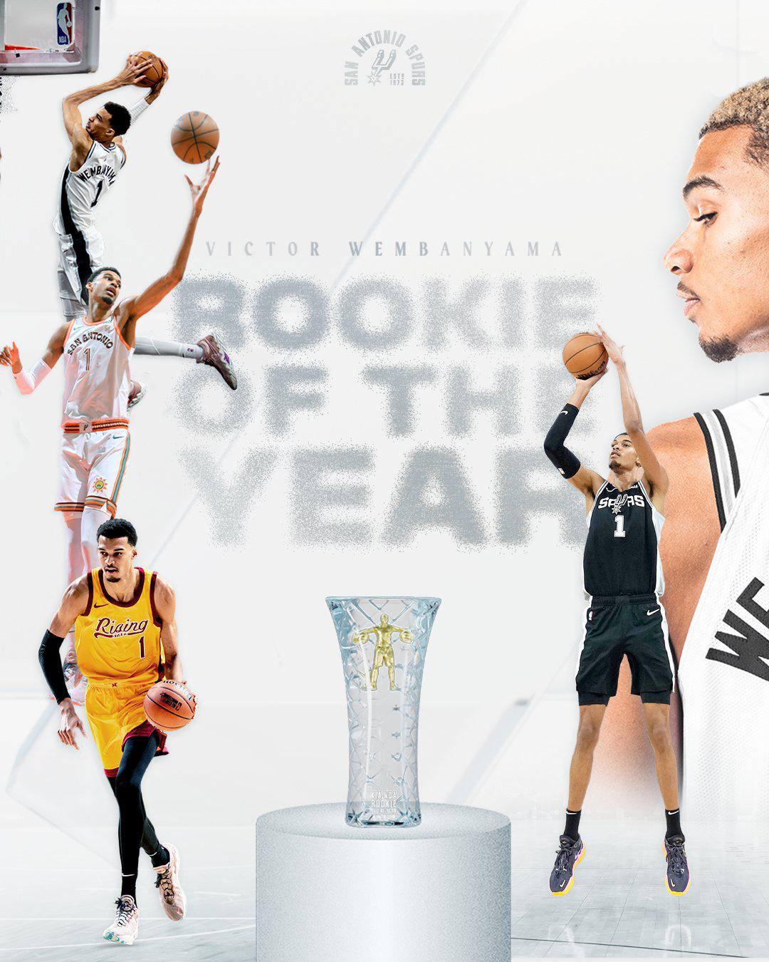 NBA官宣年度大奖：文班亚马全票当选最佳新秀 比肩邓肯狂刷纪录(2)