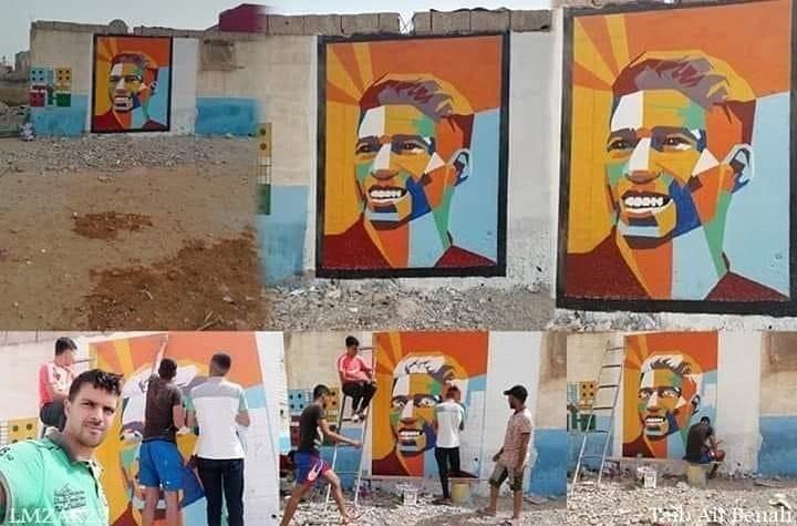摩洛哥街头出现球迷为阿什拉夫所作壁画 阿什拉夫发布动态致谢