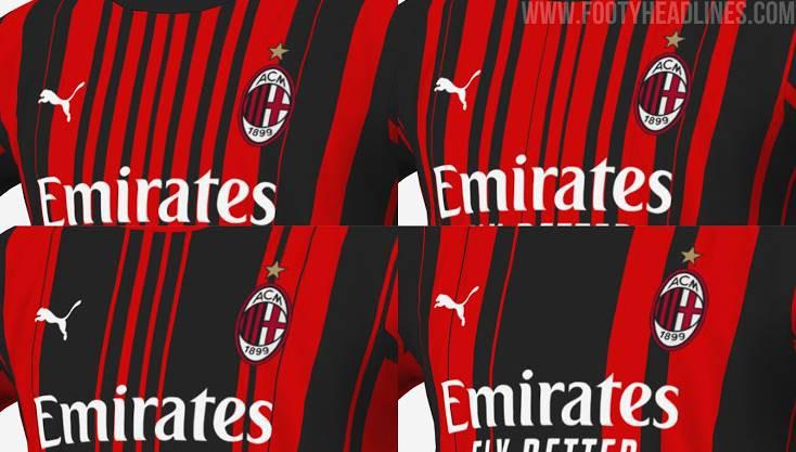 AC米兰下赛季球衣设计方案猜想: 可能采用粗细不一条纹设计(1)