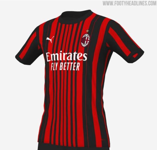 AC米兰下赛季球衣设计方案猜想: 可能采用粗细不一条纹设计(5)
