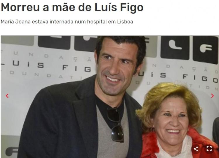 官方: 菲戈的母亲玛利亚-菲戈去世, 享年72岁