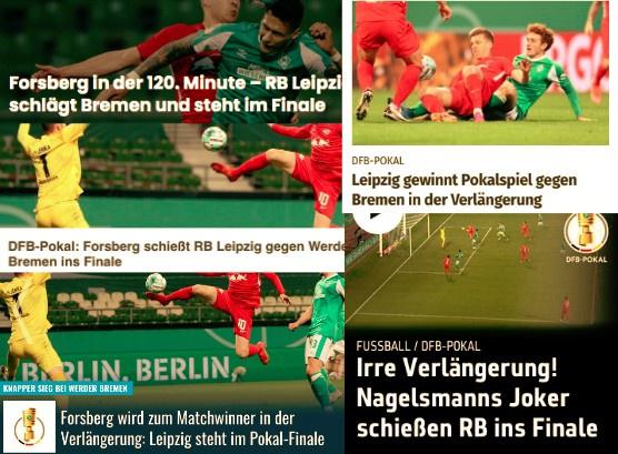 德甲今日头版: 莱比锡晋级德国杯决赛 拉胖不排除哈兰德可能转会