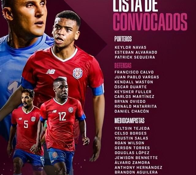 哥斯达黎加世界杯26人名单：纳瓦斯、鲁伊斯领衔，14人首次参赛(5)