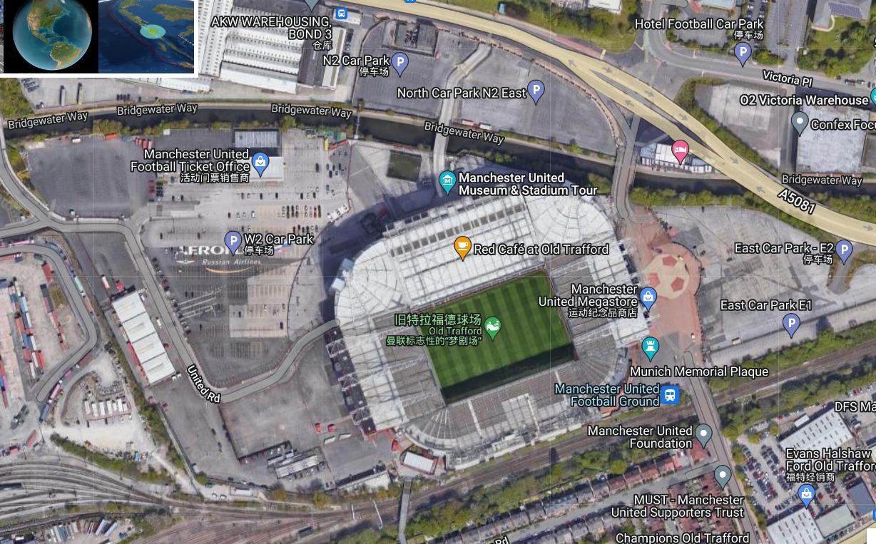 很多人说曼联的老特拉福德球场为什么不选择原址扩建？看了这张图你就明白了

一条河(2)