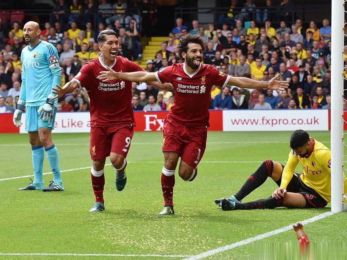 2017 年 8 月 12 日：菲尔米诺助攻萨拉赫打入他在利物浦的处子球。202(2)