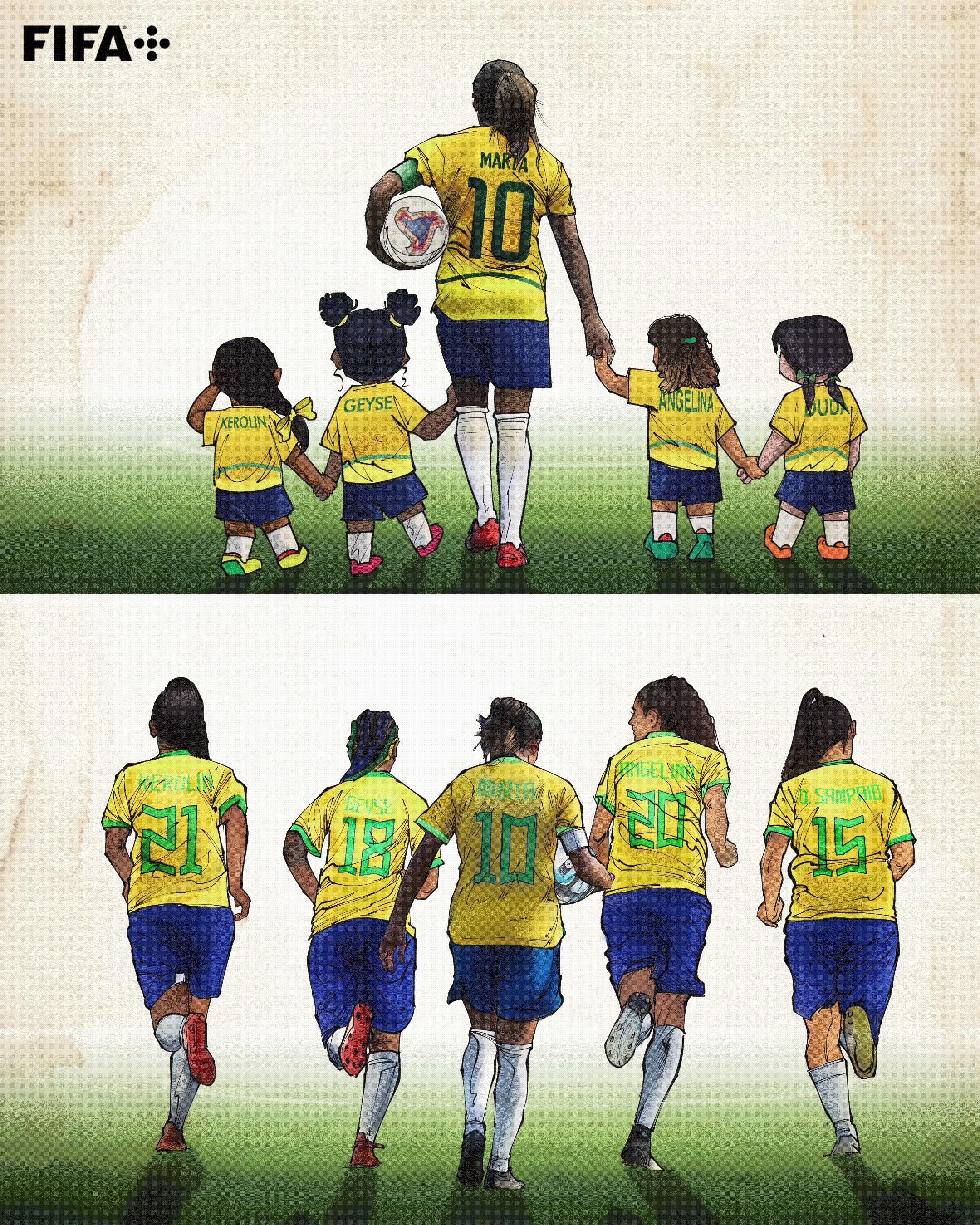 #玛塔告别世界杯# FIFA海报致敬巴西女足传奇玛塔！ ​​​(1)