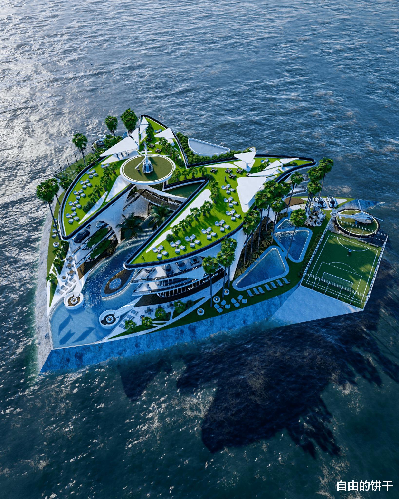 著名建筑师放出梅西迈阿密豪宅概念图：看起来像个多元宇宙的孤岛(1)