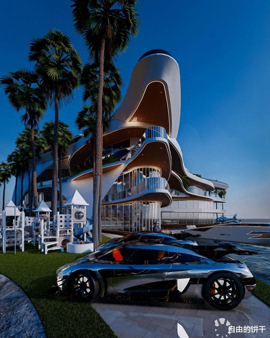 著名建筑师放出梅西迈阿密豪宅概念图：看起来像个多元宇宙的孤岛(3)